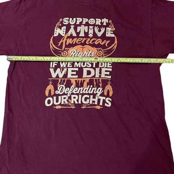 Gilden support Native American rights T-Shirt sz L - Picture 4 of 4